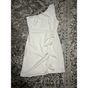 White Hello Molly One Shoulder Dress Size XL 10